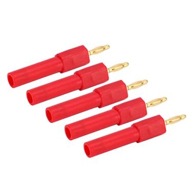 Imagem de Plugue de Troca de Banana, Plugue Banana Conversível, 5 Peças Plugues Banana Tipo Parafuso de 4 Mm 2 Mm a 4 Mm Conector de Alto-falante de Plugue Banana Conversível Banana (Vermelho)