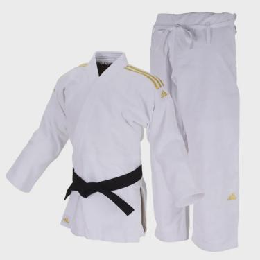 Imagem de Kimono Judô Adidas Quest J690 Branco e Dourado