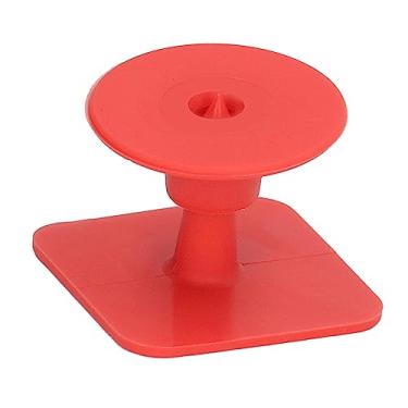 Imagem de 100 Unidades de Brincos Em Branco para Identificação de Animais de Gado Quadrado Marcador de Brinco para Porcos (Vermelho)