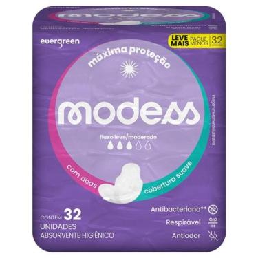 Imagem de Absorvente Modess Cobertura Suave Com Abas Leve Mais Pague Menos 32 unidades