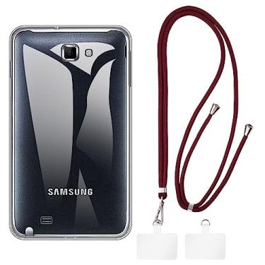 Imagem de Shantime Capa para Samsung Galaxy Note N7000 + cordões universais para celular, pescoço/alça macia de silicone TPU capa protetora para Samsung Galaxy i9220 5,3 polegadas (5,3 polegadas)