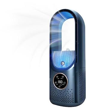 Imagem de CIADAZ Ventilador de ar condicionado portátil sem lâmina plug-in USB com ajuste de 6 velocidades, ventiladores de resfriamento de spray de temporização para casa