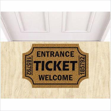 Imagem de Tapete Ticket Formato Medida Porta Ouro