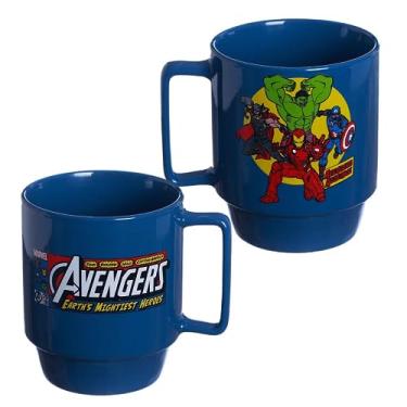 Imagem de Caneca Vingadores Thor Hulk Homem De Ferro Capitão América Empilhável Porcelana 400ML Oficial Marvel