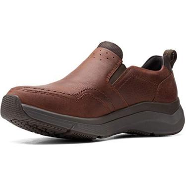 Imagem de Clarks Wave 20 Edge masculino sem cadarço, Couro marrom oleoso, 14