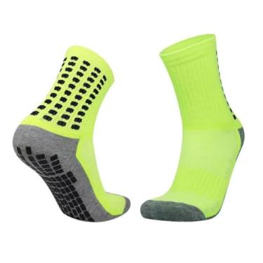 Imagem de Par De Meia Esportiva Cano Longo Unissex Antiderrapante Tamanho Ajustável 40 a 46 PREMIUM DUPIN (Neon)