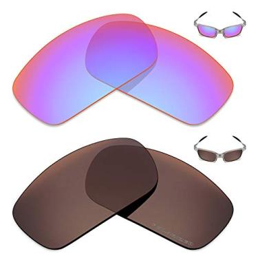 Imagem de Mryok+ 2 pares de lentes polarizadas de substituição para óculos de sol Oakley X Squared – rosa cobalto/marrom bronze