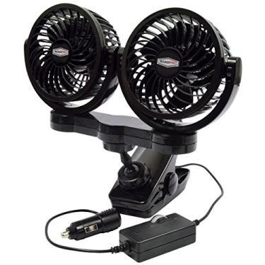 Imagem de RoadPro Ventilador duplo de 12 volts RPSC8572 com clipe de montagem, preto, 10 x 7 x 12