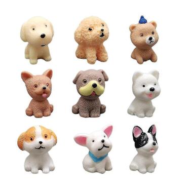 Imagem de 9pcs Dog Figurines Mini Filhote de cachorro Figuras Cães Animais Toy Deskt