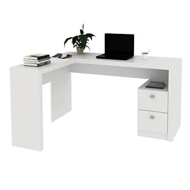 Imagem de Escrivaninha/mesa Escritório de Canto com 2 gavetas Multimóveis Cr25032 Branca