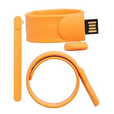Imagem de Flash Drive em forma de pulseira de 64 GB USB Flash Drive Memory Stick Thum Drive USB Flash Disk U Pen Drive USB Disk Pen Drive USB Flash Memory Storage USB Stick PenDrive (laranja)