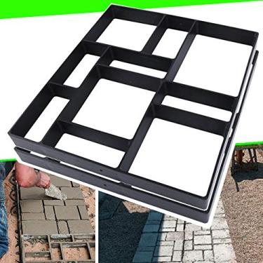 Imagem de 17,5" x 15,5" x 1,5" 2 pacotes de moldes de concreto reutilizáveis para caminhada caminho pavimentação DIY caminho caminho molde de jardim pátio (10 grades)