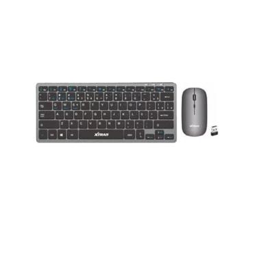 Imagem de Kit Teclado e Mouse sem fio bluetooth recarregável USB compatível com DELL MAC Samsung tablet celular notebook compacto pequeno XTRAD hk8860