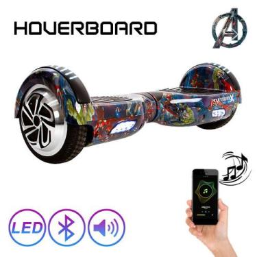 Imagem de Skate Eletrico 6,5" Avengers Hoverboard Com Led E Bolsa