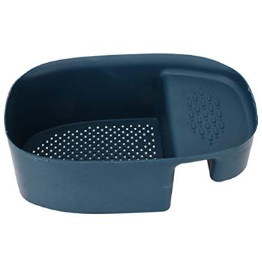 Imagem de Prateleira de ralo de pia, azul escuro, filtragem de resíduos de alimentos, ralo de frutas, ralo de plástico projetado para cozinha para escorredor de vegetais