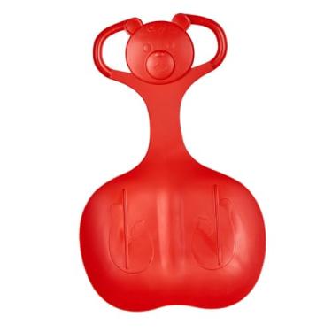 Imagem de Dynwave Trenó de neve, brinquedo de inverno de trenó em declive, tobogã resistente grande com alça, trenó de neve para meninos, meninas, crianças, adultos, Vermelho