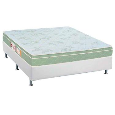 Imagem de  Cama Box Casal: Colchão Espuma D33 Castor Sleep Max + Base CRC Courano White(138x188)