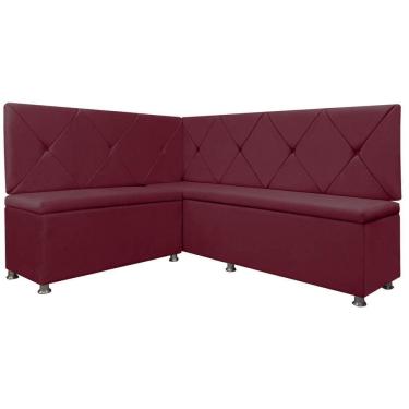 Imagem de Kit Canto Alemão para Casa Cozinha 1,25x1,60m Veludo Bordo SOFA STORE