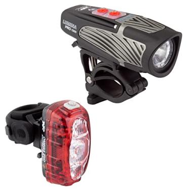 Imagem de NiteRider Lumina Pro 1300 e Omega 330 EVO Combo com farol de bicicleta recarregável USB NiteLink, luz frontal de LED, resistente à água, Mountain Road City Commuting Cycling Safety Flash
