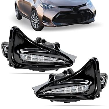 Imagem de DLAA Faróis de neblina LED para Toyota Corolla 2017 2018 2019 kit de faróis de neblina dianteiros estilo de carro holofote com cabos, lente transparente - 1 par