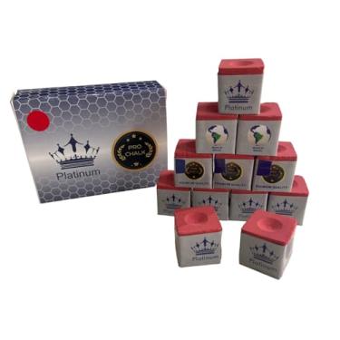 Imagem de Giz Platinum Pró Chalk Duzia p/Sinuca Bilhar Vermelho