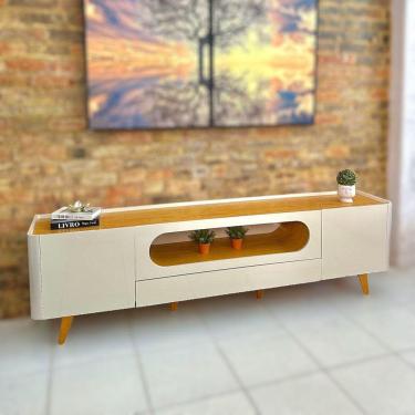 Imagem de Rack Nobre 2,10 C/Pés - Off White / Naturale