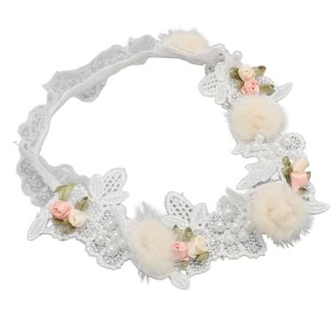 Imagem de Tiara de Batizado Infantil, Faixa de Cabeça de bebê de Renda Elástica Macia para chá de bebê, Faixa de Cabelo de Renda, Faixas de Cabelo Elásticas para Recém-nascidos, Acessórios