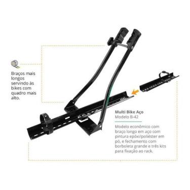 Imagem de Rack Transbike De Teto Long Life Multi Bike Aço Para 1 Bike