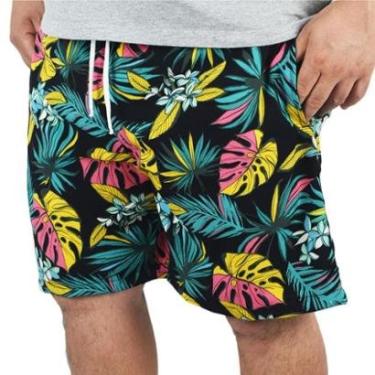 Imagem de Short Estampado Tactel Elastano Extra Grande Plus Size floral-Masculino