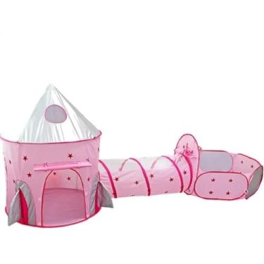 Imagem de Linda Barraca Infantil Toca Túnel 3 Em 1 Princesa - Rosa