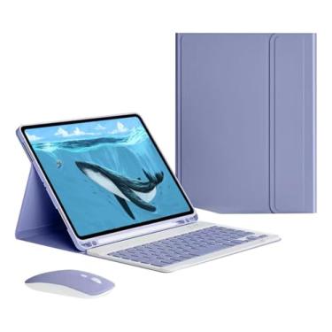 Imagem de Bluetooth Teclado Para iPad Pro12.9 2018/2020 Com Capa+mouse (cinza lavanda)