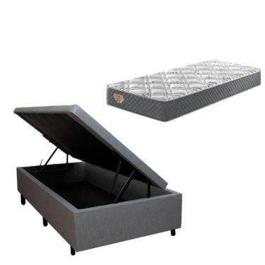 Imagem de Box Baú Solteiro Resistente + Colchão Molas Ensacada Ecoflex - Cama in