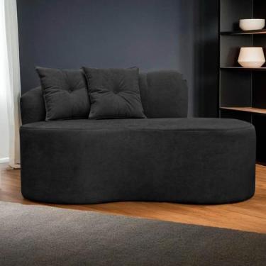 Imagem de Poltrona Namoradeira Orgânica Plaza 1,80m Redondo Bouclê Preto SOFA ST