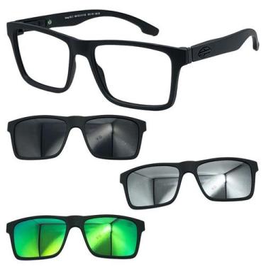 Imagem de Oculos Mormaii Swap NG2 6153 Preto Fosco Com 3 Clipons, Cinza, Verde, 
