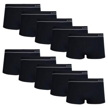 Imagem de Cuecas Sunga Lupo Kit Com 10 Microfibra Sem Costura, Preto, GG