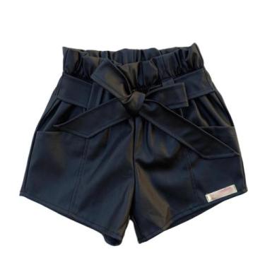Imagem de SHORT INFANTIL MENINA material sintético ECOLÓGICO FEMININO Preto - br
