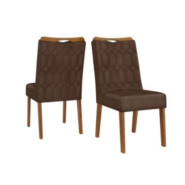 Imagem de Cadeira Sala de Jantar Bia Freijó/Suede Moca Marrom - DJ Móveis