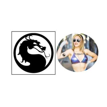 Imagem de Cartela Tatuagem Temporária Mortal Kombat Preto 8x8 cm - 3I