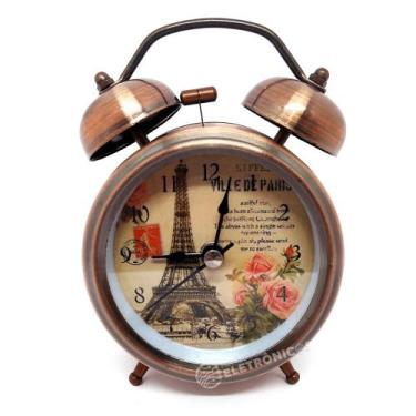 Imagem de Relógio Analógico Com Despertador Campainha De Sino Estilo Retrô LE812