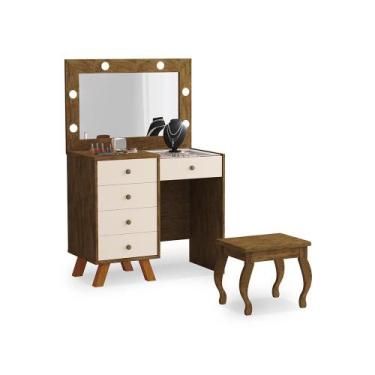 Imagem de Penteadeira com Assento Pitsburgo Malbec Off White - Mais de Casa