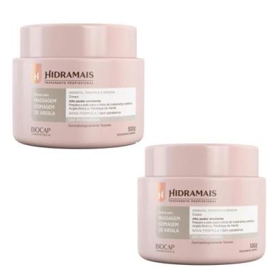 Imagem de kit 2 Creme desodorante Hidramais massagem Gomagem de Argila 500g