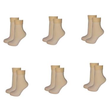 Imagem de Kit 6 Pares Meia Inverno Frio Térmica Quente Forrada Peluciada Unissex