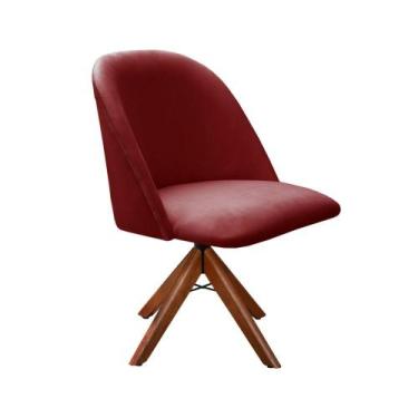 Imagem de Poltrona Decorativa Gaia Cadeira Pé Giratório Madeira Sala, Escritório