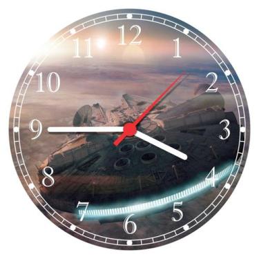 Imagem de Relógio De Parede Star wars Nave Millennium Falcon Cinema Clássicos De