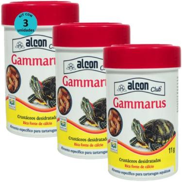 Imagem de Ração Alcon Club Gammarus 11g Para Tartarugas Aquáticas Kit Com 3