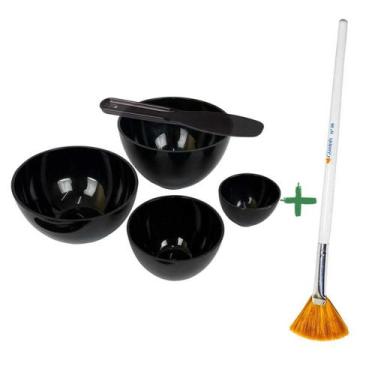 Imagem de Kit 4 Cubetas De Silicone, 2 Espátulas Estética E Pincel Peeling nº 6 