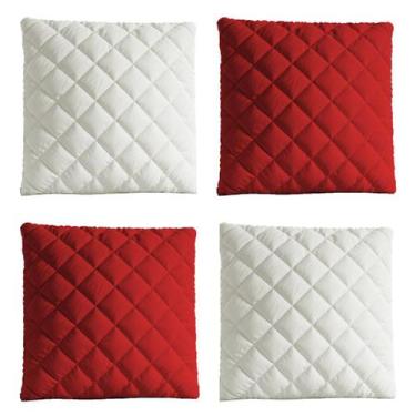 Imagem de Kit 4 Capas De Almofadas Lisas Mateladas 45x45 com ziper - Lucélia bor