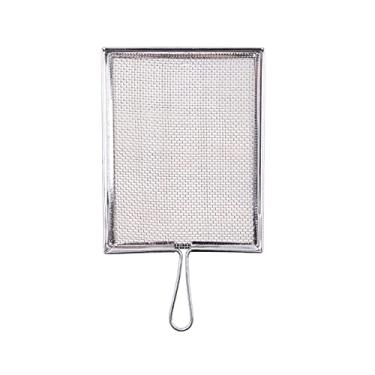 Imagem de 1 peça de filtro de aço inoxidável malha de filtro de esmalte de cerâmica peneira de aço inoxidável filtro de cerâmica com alça de esmalte peneira de lama para arte de cerâmica de argila, retangular