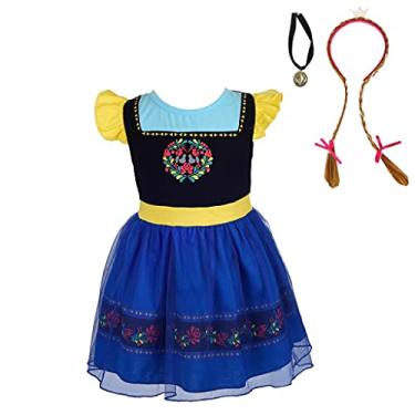Imagem de Dressy Daisy Vestido de princesa, saia de tule para festa de Halloween, roupa de verão para bebês e meninas pequenas, Estilo 6 (vestido com acessórios), 5 Anos