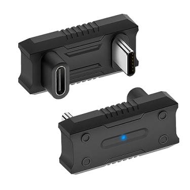 Imagem de Jadebones Adaptador USB-C de ângulo de 180 graus (pacote com 2), extensor USB-C macho para fêmea PD 140W em forma de U para ROG Ally, Steam Deck, Switch, laptop, tablet, telefone